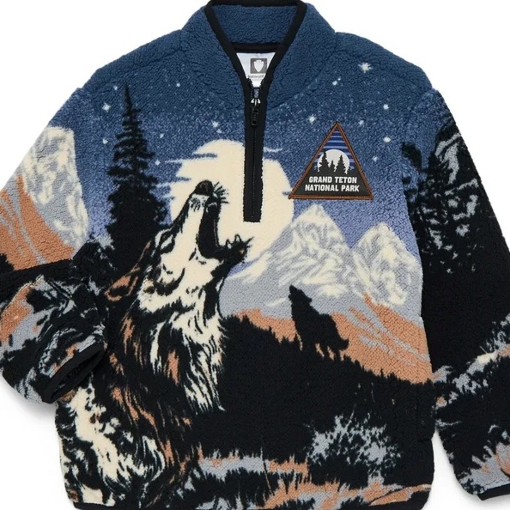 National Parks Rocky Mountains Boys Plush Quarter Zip Sweatshirt